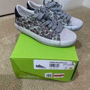 2 OR MORE GET 25% OFF! Sam Eldelman Aubrey Mini Leopard Glitter NEW